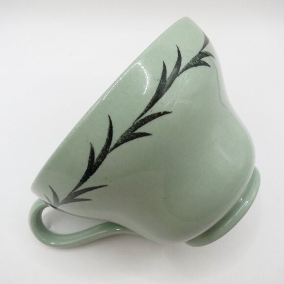 Wedgwood Aster Celadon Green Teacup Saucer Set of 2 England - Picture 7 of 10